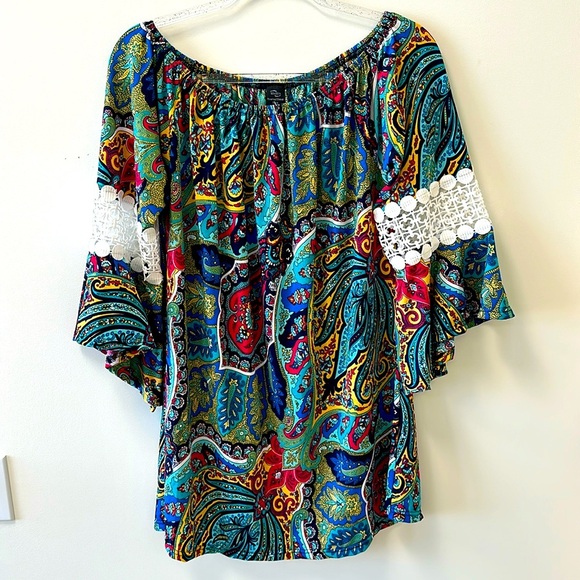 WinWin Tops - WinWin Boho Pinwheel Tunic • Sz L/XL • NWT!
